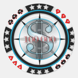 Adesivo 100.000 dólares. Poker Chip