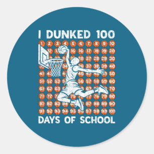 Adesivo 100 Basquete 100º Dias de Enterrada Dia Escola 100