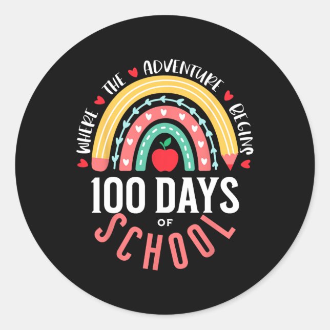 Adesivo 100 Dias Bons De Arco-Íris Escolar 100 Dias De Ens (Frente)