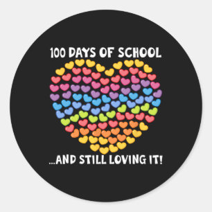 Adesivo 100 Dias Bons De Escola E Ainda A Adorando Coraçõe