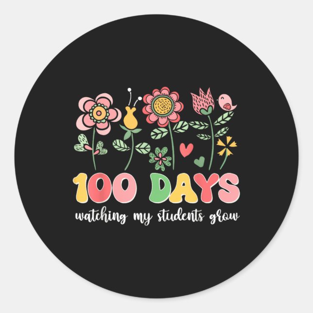 Adesivo 100 dias cultivando flores de boho 100 dias profes (Frente)
