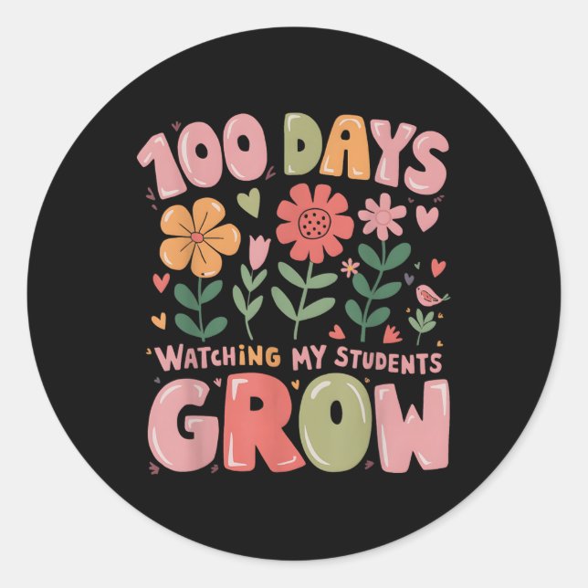 Adesivo 100 dias cultivando flores retrorreflectoras Profe (Frente)