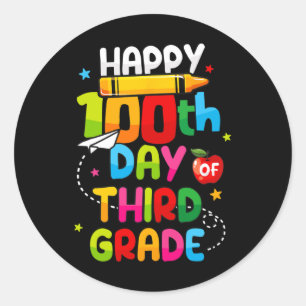 Adesivo 100 Dias De 3º Feliz 100º Dia De Professores Escol
