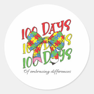 Adesivo 100 Dias De Abraçar A Caneta Escolar Do 100º Dia D