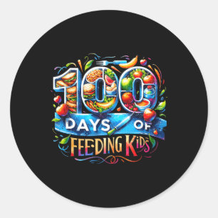 Adesivo 100 Dias De Alimentação De Crianças De Escola De C