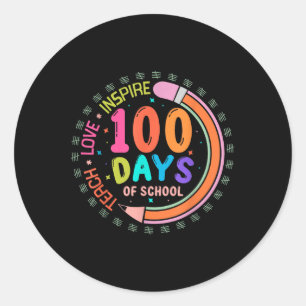 Adesivo 100 Dias De Amar Ensinado Escolar Inspiram 100 Dia