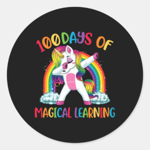 Adesivo 100 Dias De Aprendizado Mágico Dabbing Garotas Uni