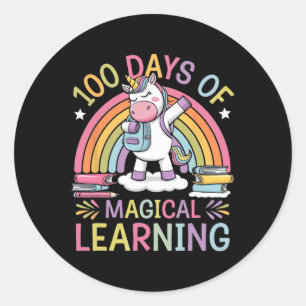 Adesivo 100 Dias De Aprendizado Mágico Unicórnio 100º Dia
