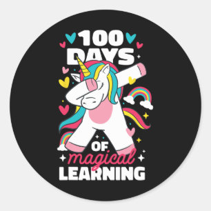 Adesivo 100 dias de aprendizagem mágica 100º dia da escola