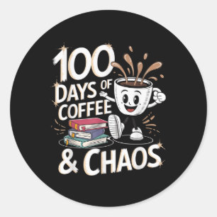 Adesivo 100 Dias De Café E Caos 100 Dias De Escola