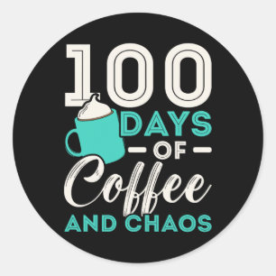 Adesivo 100 Dias De Café E Caos 100 Dias De Escola
