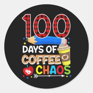 Adesivo 100 Dias De Café E Caos - 100 Dias De Escola