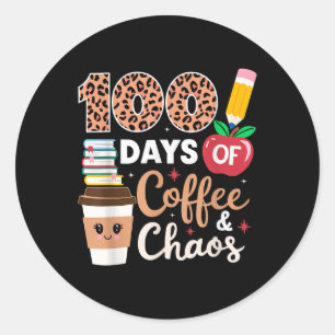 Adesivo 100 Dias De Café E Professora De Caos 100 Dias De