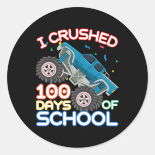 Adesivo 100 Dias De Caminhão De Monstro Escolar 100.º Dia