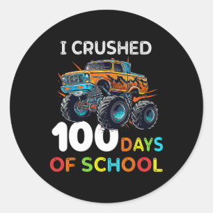 Adesivo 100 Dias De Caminhão De Monstro Escolar 100.º Dia 