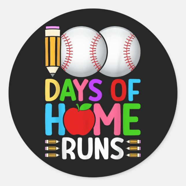 Adesivo 100 Dias De Casa Executa Baseball 100º Dia De (Frente)