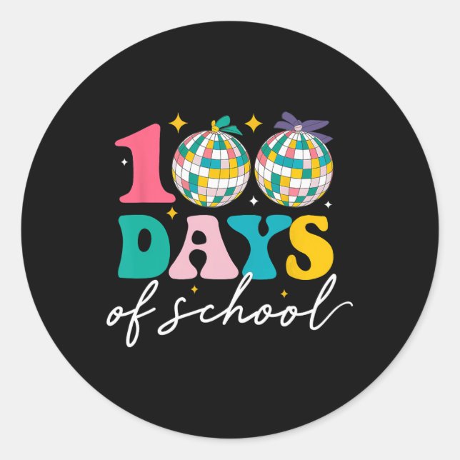 Adesivo 100 Dias De Celebração Da Bola De Disco Escolar (Frente)