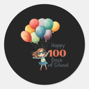 Adesivo 100 Dias De Comemoração Escolar Para Raparigas E M
