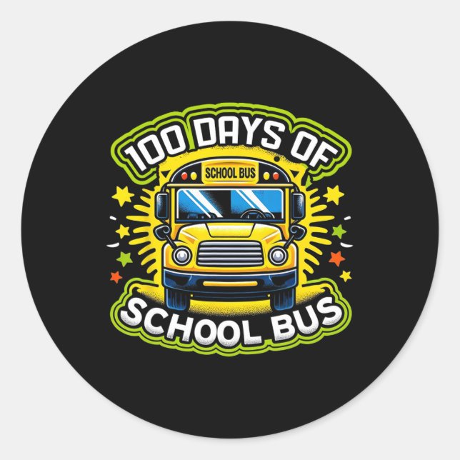 Adesivo 100 Dias De Condução Do Ônibus Escolar 1 (Frente)