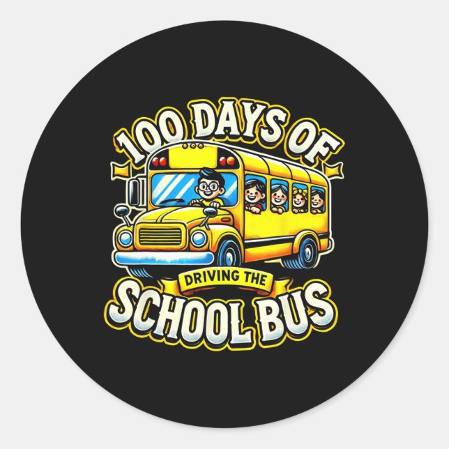 Adesivo 100 Dias De Condução Do Ônibus Escolar 2 (Frente)