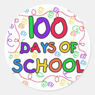 Adesivo 100 dias de confetes da escola