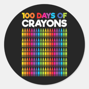 Adesivo 100 Dias De Crayons Para Meninas 100 Dia De Sc