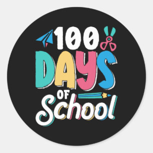 Adesivo 100 Dias De Crianças Da Classe Cute Escolar