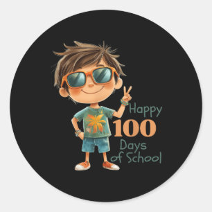 Adesivo 100 Dias De Crianças De Celebração Escolar, Rapaze