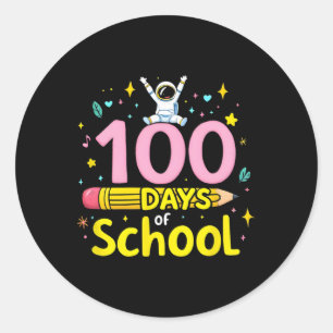 Adesivo 100 Dias De Design De Astronauta Escolar E Lápis