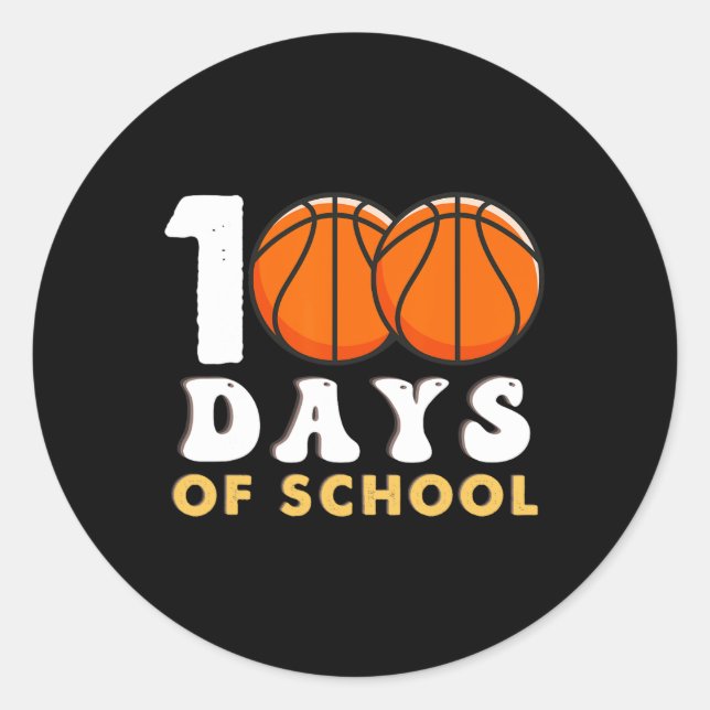 Adesivo 100 Dias De Diversão De Professores De Basquete (Frente)