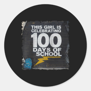 Adesivo 100 Dias De Engraçado Para Meninas 100 Dias De Ens