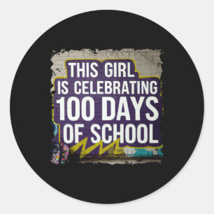 Adesivo 100 Dias De Engraçado Para Meninas 100 Dias De Ens