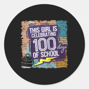 Adesivo 100 Dias De Engraçado Para Meninas 100 Dias De Ens