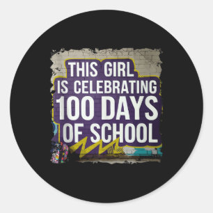 Adesivo 100 Dias De Engraçado Para Meninas 100 Dias De Ens