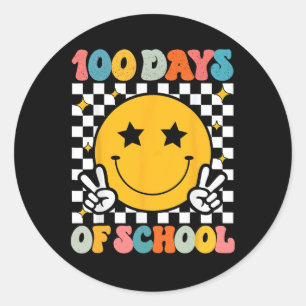 Adesivo 100 Dias De Ensino De Groovy Smile Face
