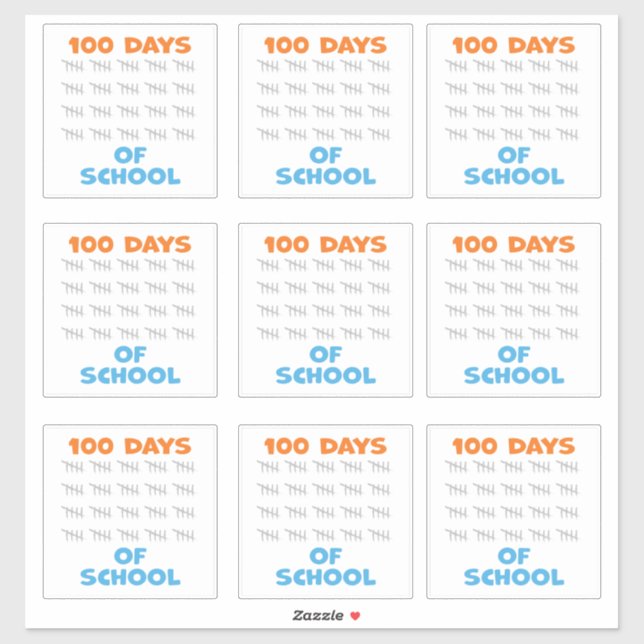 Adesivo 100 dias de escola (Folha)