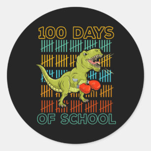 Adesivo 100 Dias De Escola 2025 Dinosaur Boxing Mma Artes 