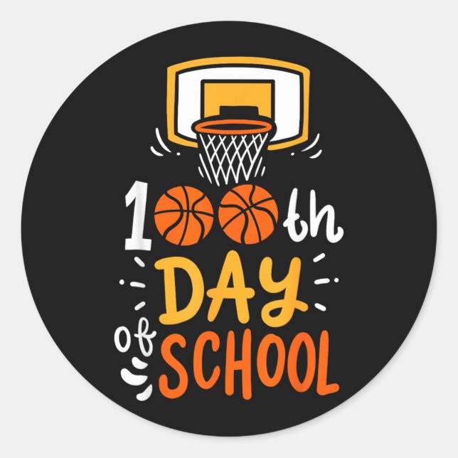 Adesivo 100 Dias De Escola Basquete (Frente)