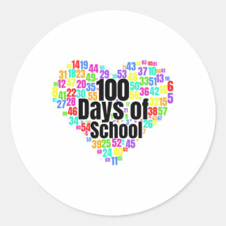Adesivo 100 Dias De Escola - Design de Números No Coração