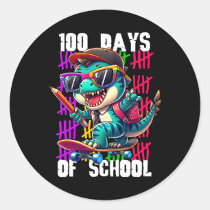 Adesivo 100 Dias De Escola Dinossauro Legal De Skate 