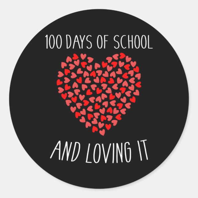 Adesivo 100 Dias De Escola E Adorando Com Ele Por 100º (Frente)