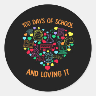 Adesivo 100 Dias De Escola E Adorando Seu Coração Com Teac
