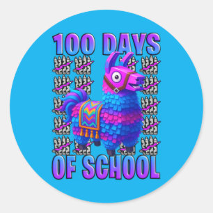 Adesivo 100 Dias De Escola Llama Jogos Divertidos Crianças