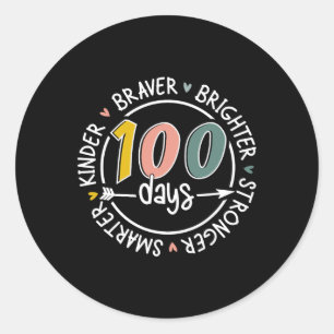 Adesivo 100 Dias De Escola Mais Inteligente Kinder Brighte