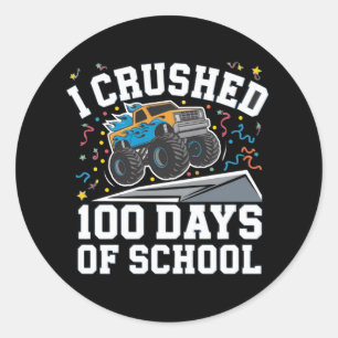 Adesivo 100 dias de escola Monster Truck 100º dia na escol