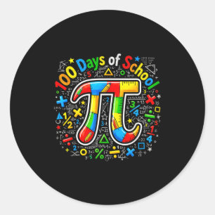 Adesivo 100 Dias De Escola Pi Matemática Gotejamento Engra