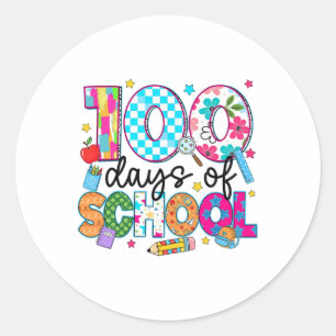 Adesivo 100 Dias De Escola Professora Menina Criança 100º