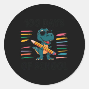 Adesivo 100 Dias De Escola T-rex Feliz 100 Dias De Escola
