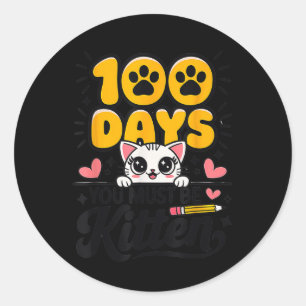Adesivo 100 Dias De Escola Você Deve Ser Gatinho Gato 100