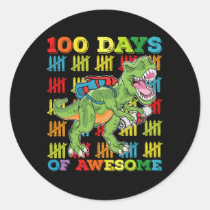 Adesivo 100 Dias De Espantoso T Rex Dinossaur 100ª Escola